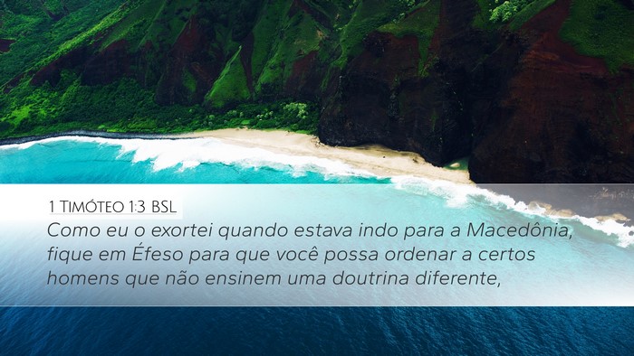 1 Timóteo 1:3 BSL Bible Verse Image