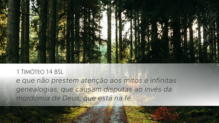 1 Timóteo 1:4 BSL Bible Verse Image
