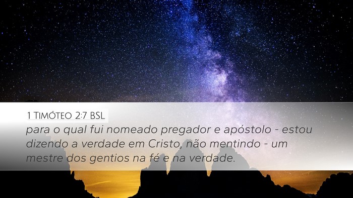 1 Timóteo 2:7 BSL Bible Verse Image