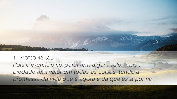 1 Timóteo 4:8 BSL Bible Verse Image