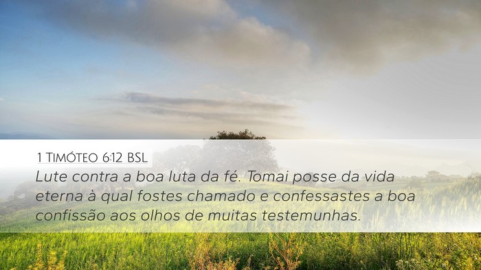 1 Timóteo 6:12 BSL Bible Verse Image