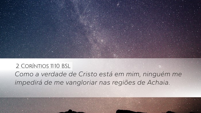 2 Coríntios 11:10 BSL Bible Verse Image