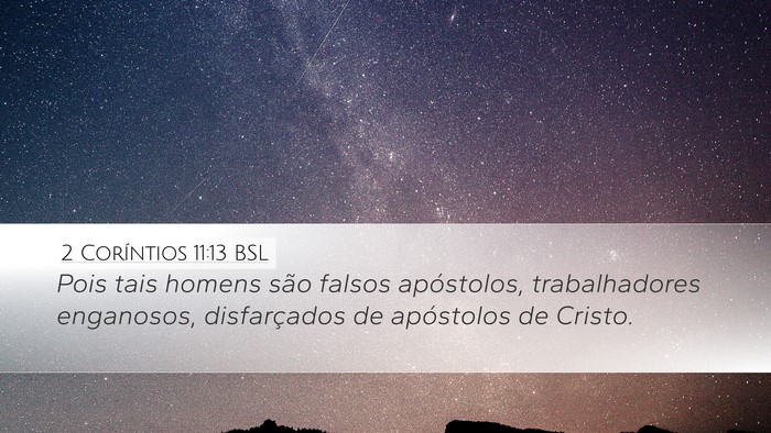 2 Coríntios 11:13 BSL Bible Verse Image