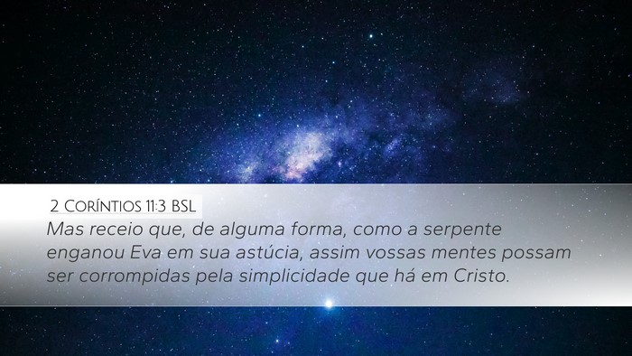 2 Coríntios 11:3 BSL Bible Verse Image