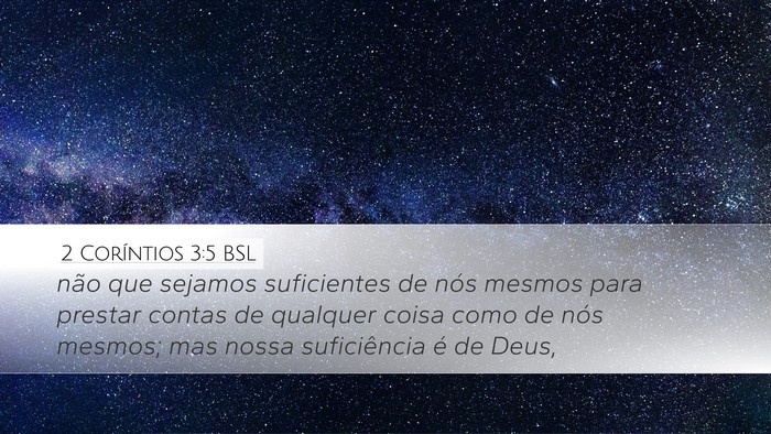 2 Coríntios 3:5 BSL Bible Verse Image