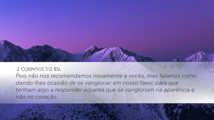 2 Coríntios 5:12 BSL Bible Verse Image