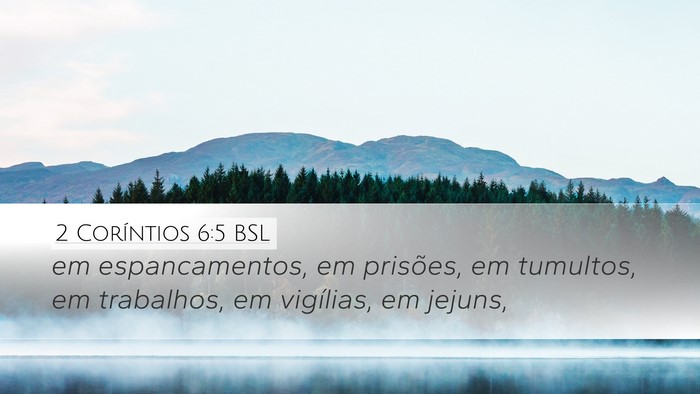 2 Coríntios 6:5 BSL Bible Verse Image