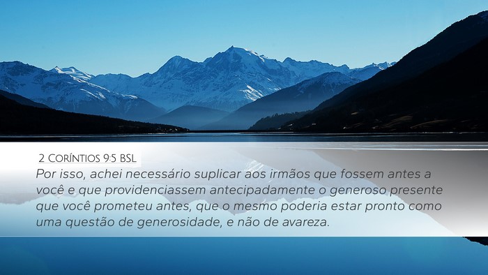 2 Coríntios 9:5 BSL Bible Verse Image