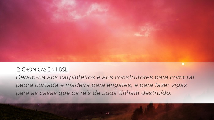 2 Crônicas 34:11 BSL Bible Verse Image