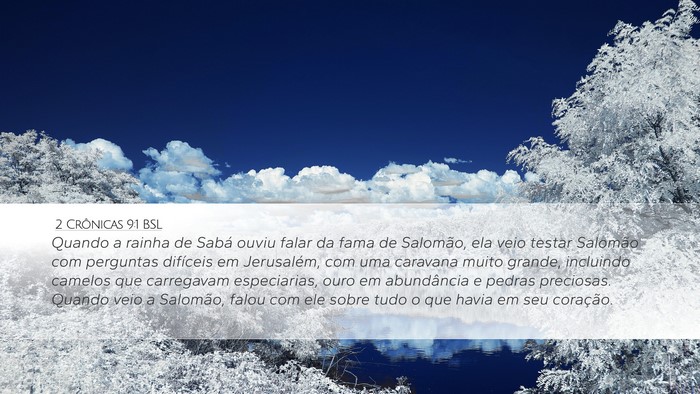 2 Crônicas 9:1 BSL Bible Verse Image