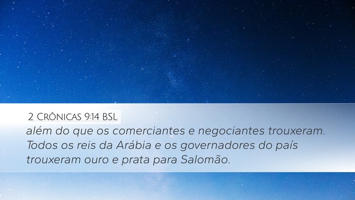 2 Crônicas 9:14 BSL Bible Verse Image