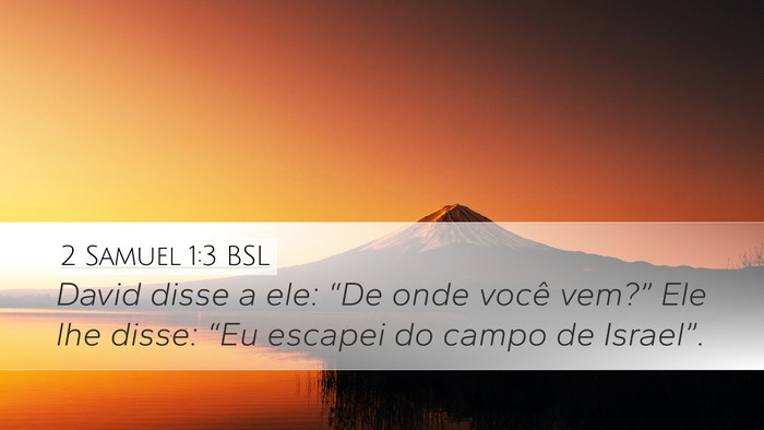 2 Samuel 1:3 BSL Desktop Wallpaper - David disse a ele: “De onde você vem?” Ele - Desktop Bible Verse Wallpaper