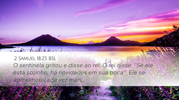 2 Samuel 18:25 BSL Desktop Wallpaper - O sentinela gritou e disse ao rei. O rei disse: - Desktop Bible Verse Wallpaper
