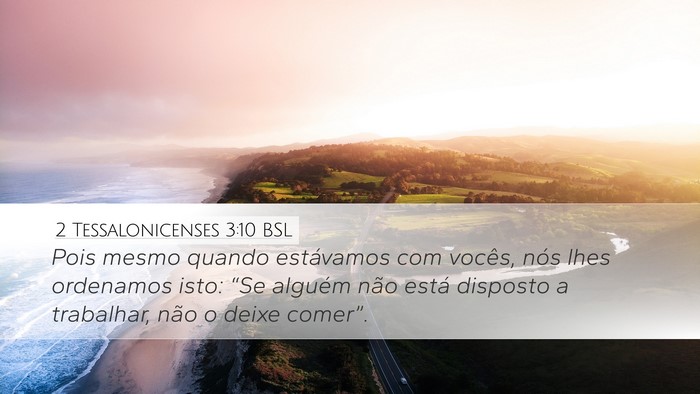 2 Tessalonicenses 3:10 BSL Bible Verse Image