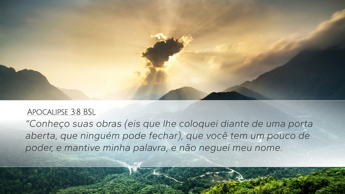 Apocalipse 3:8 BSL Bible Verse Image