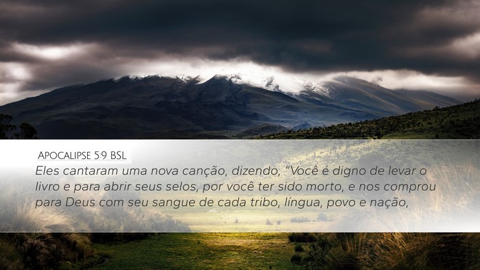 Apocalipse 5:9 BSL Bible Verse Image