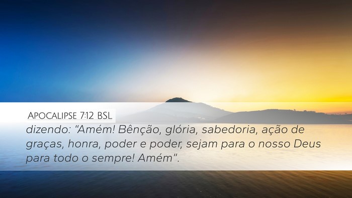 Apocalipse 7:12 BSL Bible Verse Image