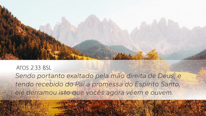 Atos 2:33 BSL Bible Verse Image