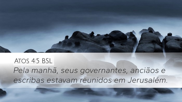 Atos 4:5 BSL Bible Verse Image