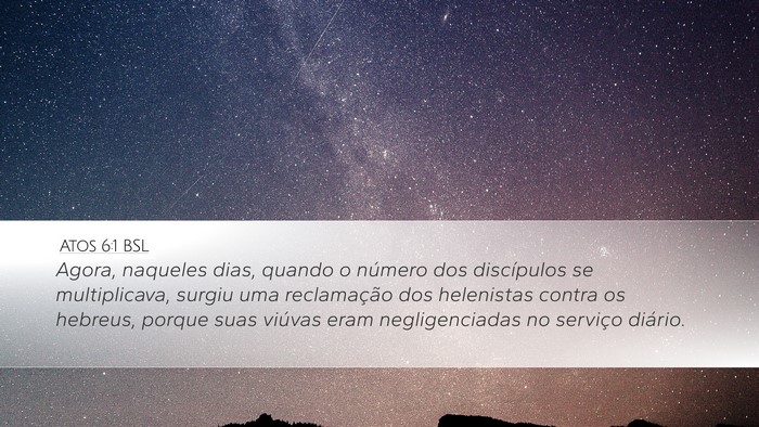 Atos 6:1 BSL Bible Verse Image