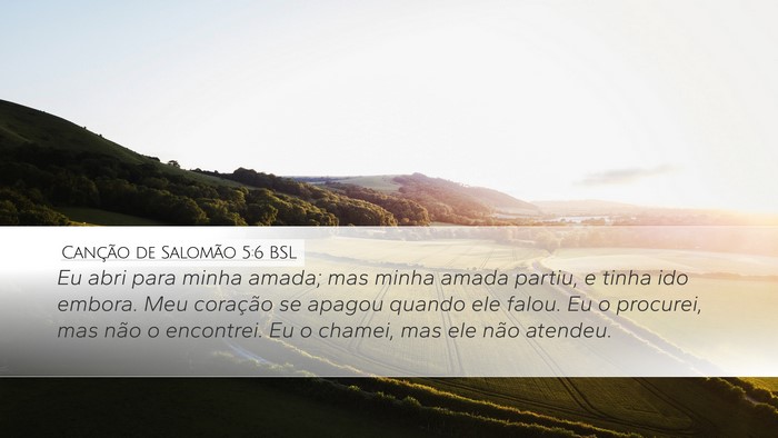 Canção de Salomão 5:6 BSL Bible Verse Image