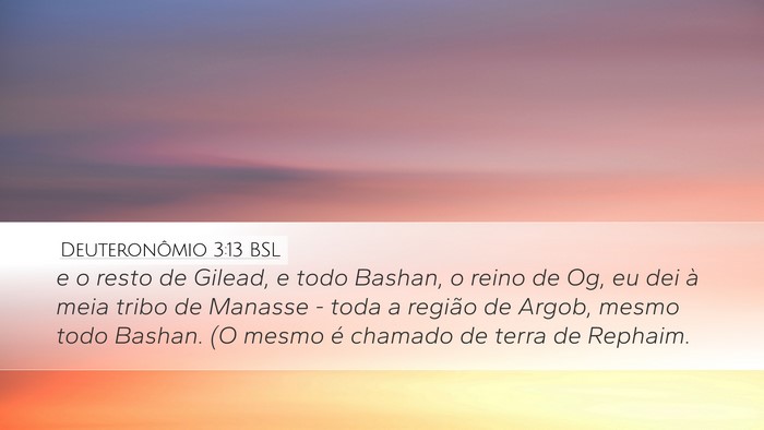 Deuteronômio 3:13 BSL Bible Verse Image
