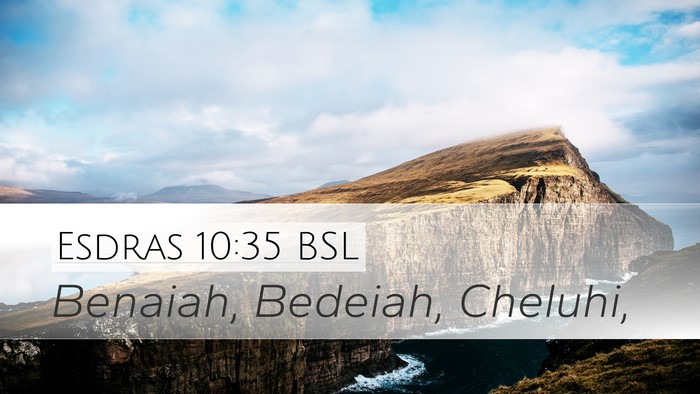 Esdras 10:35 BSL Desktop Wallpaper - Benaiah, Bedeiah, - Desktop Bible Verse Wallpaper