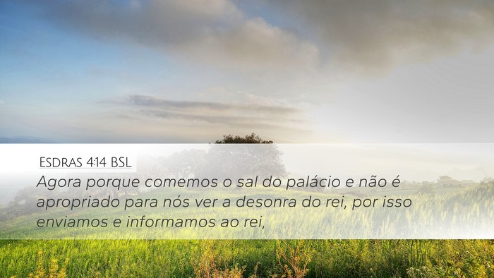 Esdras 4:14 BSL Desktop Wallpaper - Agora porque comemos o sal do palácio e não é - Desktop Bible Verse Wallpaper