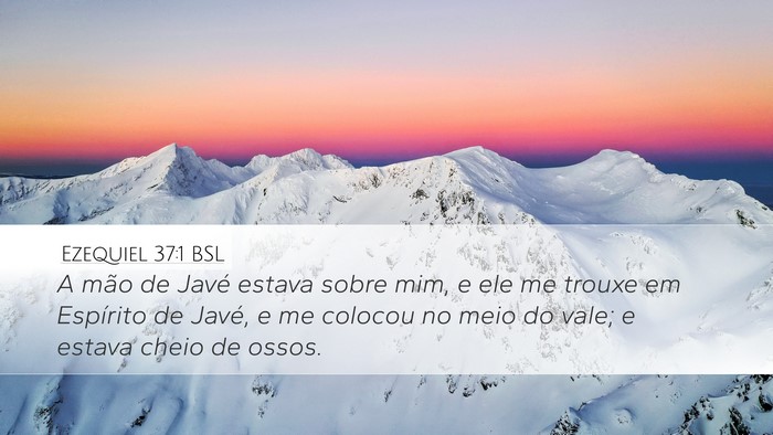 Ezequiel 37:1 BSL Desktop Wallpaper - A mão de Javé estava sobre mim, e ele me trouxe - Desktop Bible Verse Wallpaper