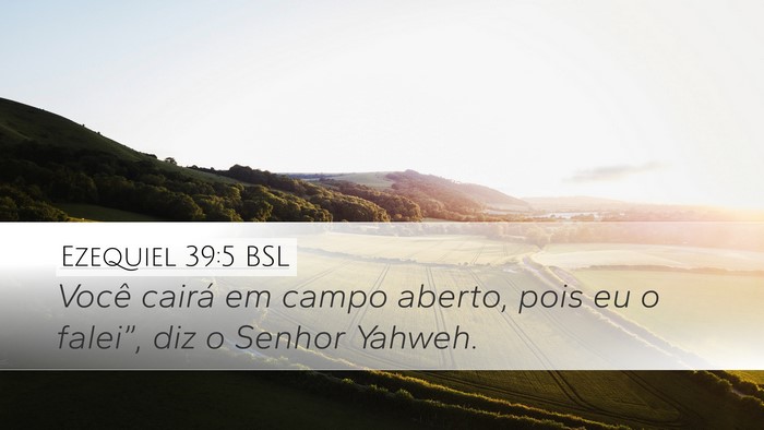 Ezequiel 39:5 BSL Desktop Wallpaper - Você cairá em campo aberto, pois eu o falei”, - Desktop Bible Verse Wallpaper