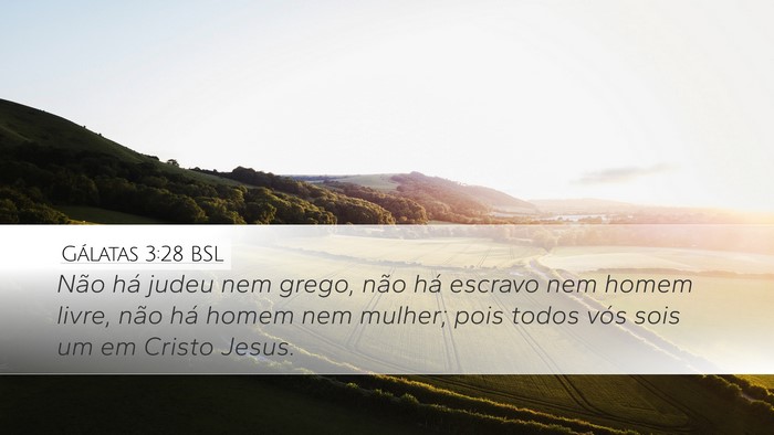 Gálatas 3:28 BSL Bible Verse Image