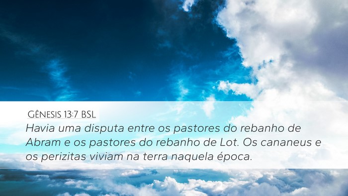 Gênesis 13:7 BSL Bible Verse Image