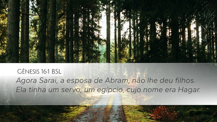 Gênesis 16:1 BSL Desktop Wallpaper - Agora Sarai, a esposa de Abram, não lhe deu - Desktop Bible Verse Wallpaper