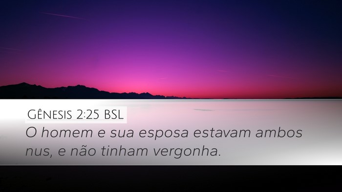 Gênesis 2:25 BSL Bible Verse Image