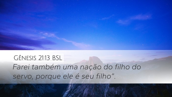 Gênesis 21:13 BSL Bible Verse Image