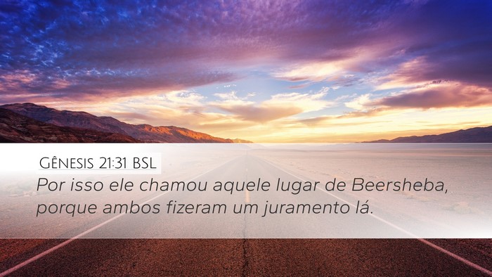 Gênesis 21:31 BSL Bible Verse Image