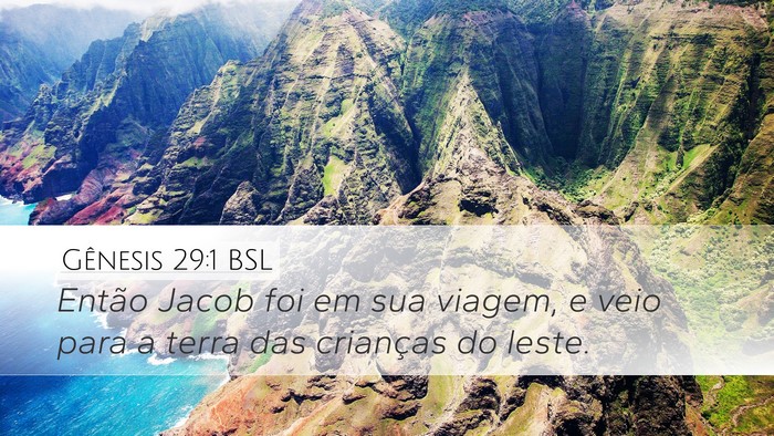 Gênesis 29:1 BSL Desktop Wallpaper - Então Jacob foi em sua viagem, e veio para a - Desktop Bible Verse Wallpaper