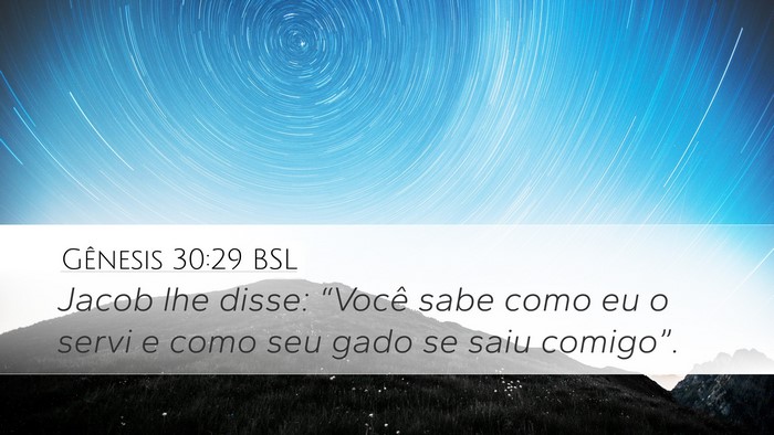 Gênesis 30:29 BSL Bible Verse Image