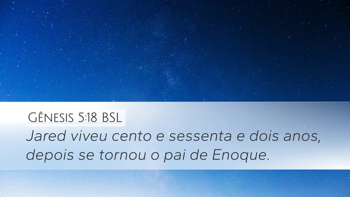Gênesis 5:18 BSL Desktop Wallpaper - Jared viveu cento e sessenta e dois anos, depois - Desktop Bible Verse Wallpaper