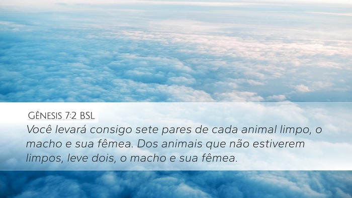 Gênesis 7:2 BSL Bible Verse Image