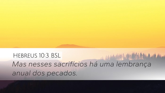 Hebreus 10:3 BSL Bible Verse Image
