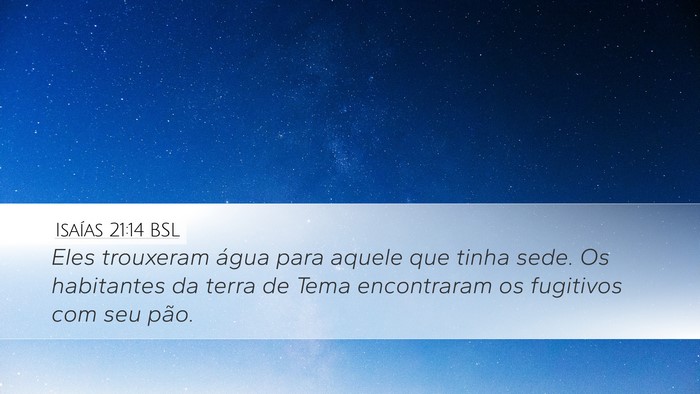 Isaías 21:14 BSL Bible Verse Image