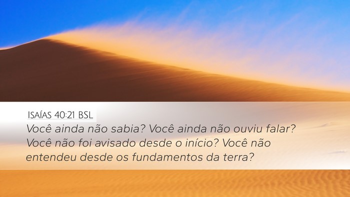 Isaías 40:21 BSL Bible Verse Image