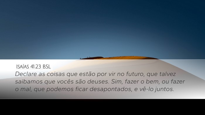 Isaías 41:23 BSL Bible Verse Image