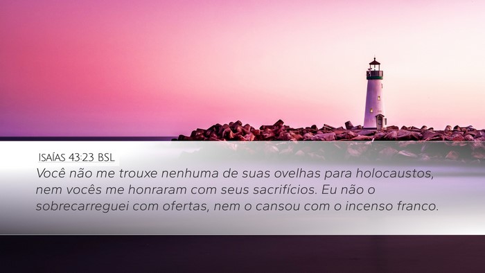 Isaías 43:23 BSL Bible Verse Image