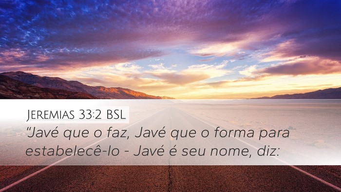 Jeremias 33:2 BSL Bible Verse Image