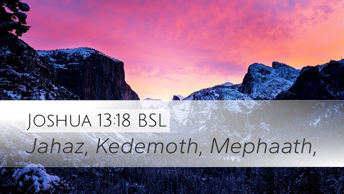 Joshua 13:18 BSL Bible Verse Image