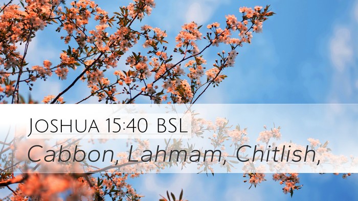 Joshua 15:40 BSL Desktop Wallpaper - Cabbon, Lahmam, - Desktop Bible Verse Wallpaper