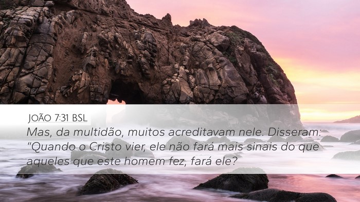 João 7:31 BSL Desktop Wallpaper - Mas, da multidão, muitos acreditavam nele. - Desktop Bible Verse Wallpaper