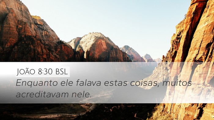 João 8:30 BSL Bible Verse Image